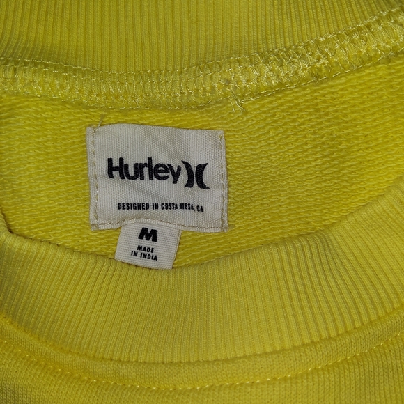 Hurley Cotton Cropped Boxy Skater Yellow Sun Graphic Sweatshirt - Picture 3 of 7